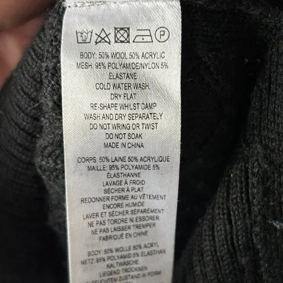 French Connection Women's Wool Blend Mesh Long Sleeve Sweater Size Small - Picture 6 of 7